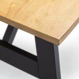Hockley 6 Seater Rectangular Dining Table with 4 Chairs and Bench, Black - thumbnail 4