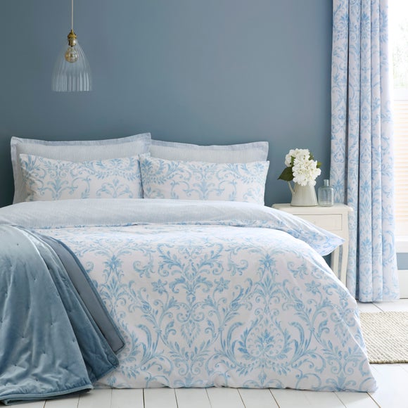 Ashleigh Damask 100% Cotton Duvet Cover & Pillowcase Set - image 1