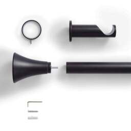 Flush Trumpet Fixed Metal Curtain Pole - thumbnail 2