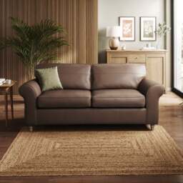 Flori Classic Leather 3 Seater Sofa - thumbnail 1