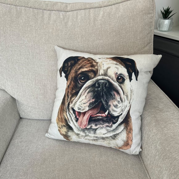 Christine Varley British Bulldog Square Cushion - image 1