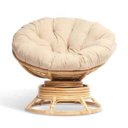 Desser Papasan Rattan Rocking Chair with Boucle Cushion - thumbnail 2
