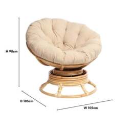 Desser Papasan Rattan Rocking Chair with Boucle Cushion - thumbnail 6