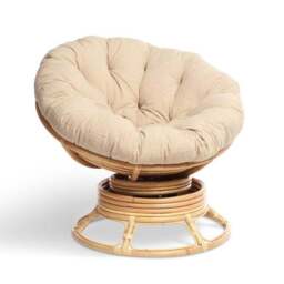 Desser Papasan Rattan Rocking Chair with Boucle Cushion - thumbnail 3