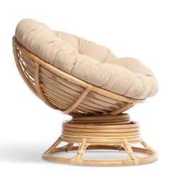 Desser Papasan Rattan Rocking Chair with Boucle Cushion - thumbnail 4