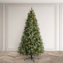 7.5ft Pre-Lit Hollingworth Slim Spruce Christmas Tree