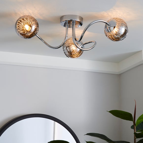 Arta 3 Light Semi Flush Chrome Ceiling Light - image 1