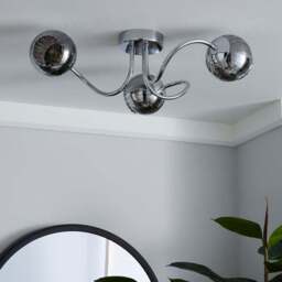 Arta 3 Light Semi Flush Chrome Ceiling Light - thumbnail 2