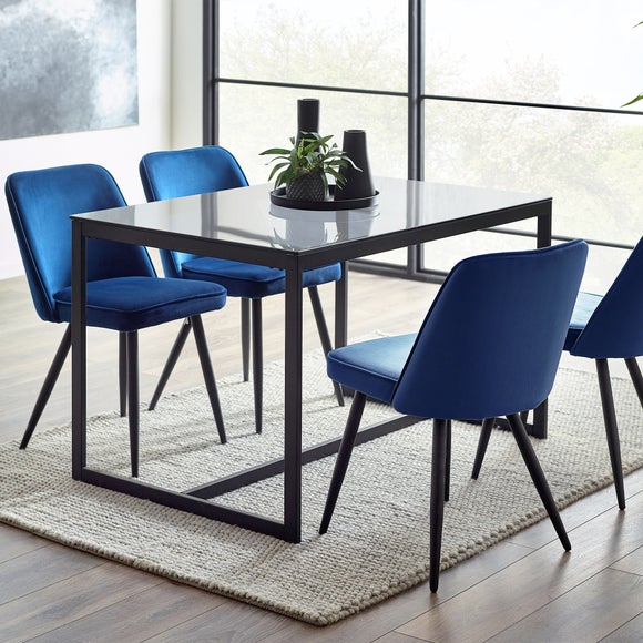 Chicago 4 Seater Dining Table, Smoked Glass - image 1