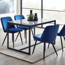 Chicago 4 Seater Dining Table, Smoked Glass - thumbnail 1