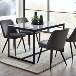 Chicago 4 Seater Dining Table, Smoked Glass - thumbnail 2