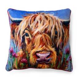 The Art Group Louise Brown Highlander Velvet Square Cushion - thumbnail 2