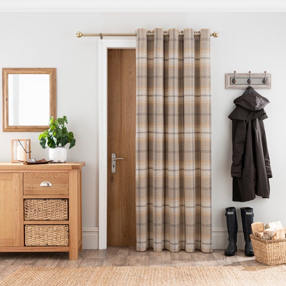 Highland Check Eyelet Door Curtains