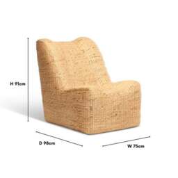 Desser Danish Rattan Armless Chair - thumbnail 6