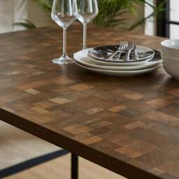 Brayden 4-6 Seater Rectangular Dining Table, Parquet Effect - thumbnail 4