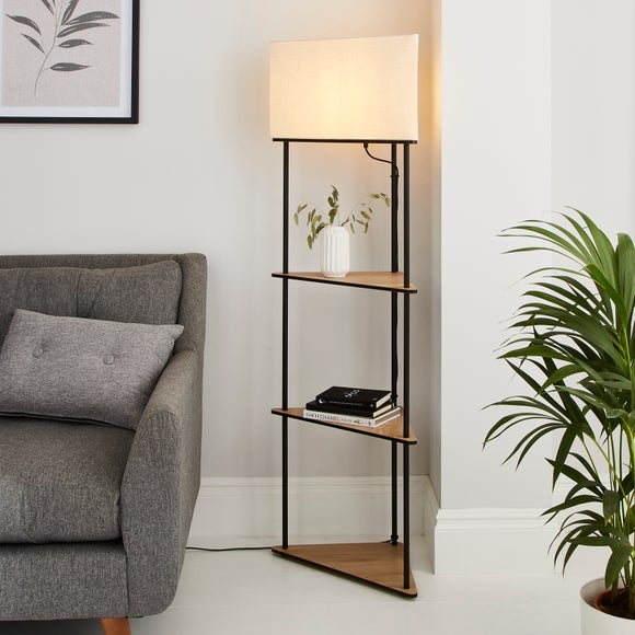 Elements Element Sunds Corner Shelved Floor Lamp Light Wood - image 1
