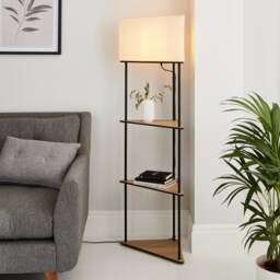 Elements Element Sunds Corner Shelved Floor Lamp Light Wood - thumbnail 1