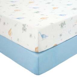 Set of 2 Dinosaur Cotton Muslin Fitted Sheets - thumbnail 3
