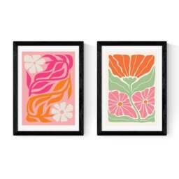 East End Prints Set of 2 Orange and Pink Botanicals by Luxe Poster Co Prints - thumbnail 2