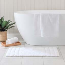 Luxury Cotton Textured Stripe Bath Mat - thumbnail 1