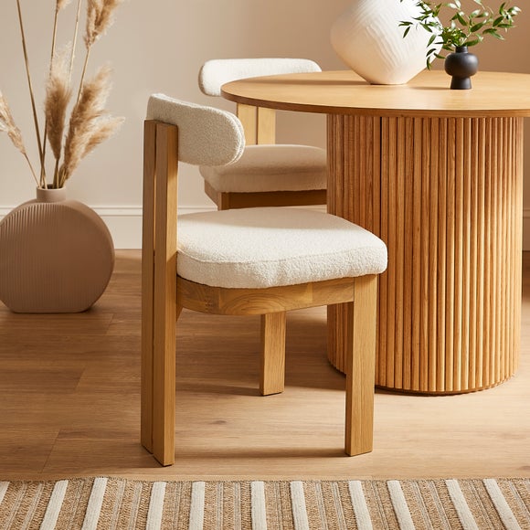 Lovato Dining Chair Stained Oak, Ivory Boucle - image 1