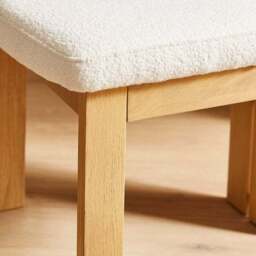 Lovato Dining Chair Stained Oak, Ivory Boucle - thumbnail 4