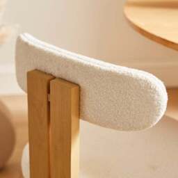 Lovato Dining Chair Stained Oak, Ivory Boucle - thumbnail 3