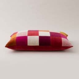 Clara Patchwork Velvet Rectangle Cushion - thumbnail 4
