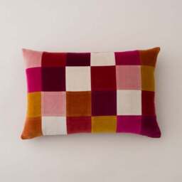 Clara Patchwork Velvet Rectangle Cushion - thumbnail 3