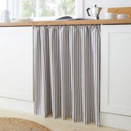 Linford Stripe Slot Top Unlined Undercounter Curtain - thumbnail 1