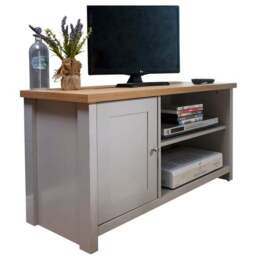 "Lancaster Compact TV Unit, Grey and Oak for TVs up to 42""" - thumbnail 5