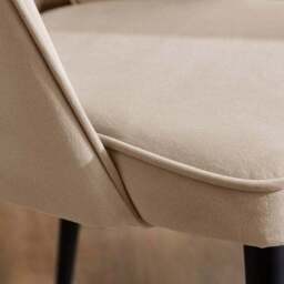 Effy 4 Seater Round Dining Table with 4 Lillia Mink Velvet Dining Chairs - thumbnail 5