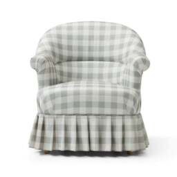 Goldie Frill Gingham Check Print Accent Chair - thumbnail 6