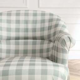 Goldie Frill Gingham Check Print Accent Chair - thumbnail 4
