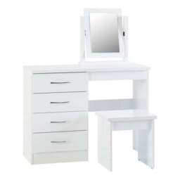 Nevada 4 Drawer Dressing Table Set with Mirror - thumbnail 2