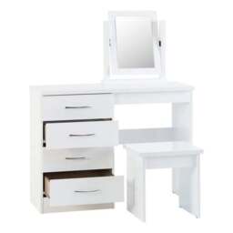 Nevada 4 Drawer Dressing Table Set with Mirror - thumbnail 3