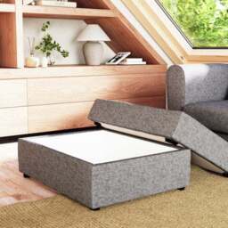 Rectangle Tonal Weave Storage Footstool - thumbnail 2