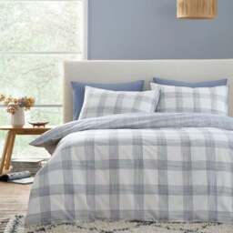 Bianca Marlow Check 100% Cotton Reversible Duvet Cover & Pillowcase Set - thumbnail 3
