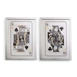Set of 2 Mirrored Playing Card Wall Art - thumbnail 3