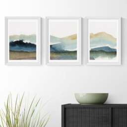 East End Prints Set of 3 Blue Ink Prints - thumbnail 1
