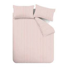 Catherine Lansfield Stripe 100% Brushed Cotton Reversible Duvet Cover & Pillowcase Set - thumbnail 5