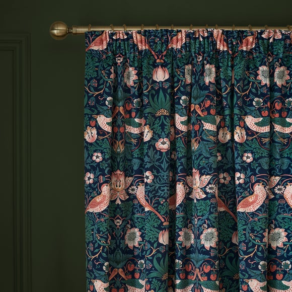 William Morris At Home Strawberry Thief Pencil Pleat Curtains - image 1