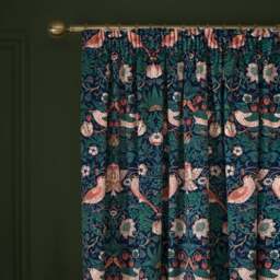 William Morris At Home Strawberry Thief Pencil Pleat Curtains - thumbnail 1