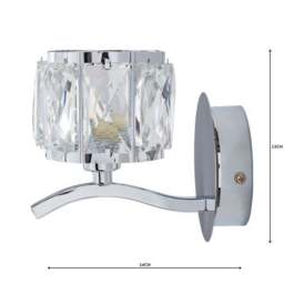 Kleio Glass Chrome Wall Light - thumbnail 5
