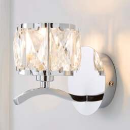 Kleio Glass Chrome Wall Light - thumbnail 1