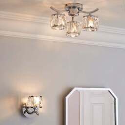 Kleio Glass Chrome Wall Light - thumbnail 6