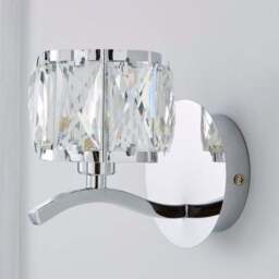 Kleio Glass Chrome Wall Light - thumbnail 2