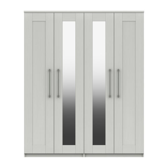 Ethan 4 Door Wardrobe, Mirrored - image 1
