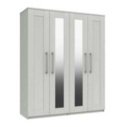 Ethan 4 Door Wardrobe, Mirrored - thumbnail 2