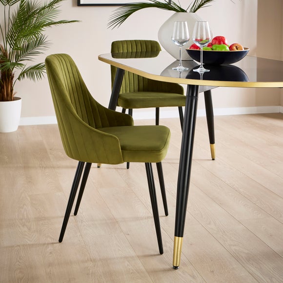 Shea Set of 2 Dining Chairs, Velvet - image 1